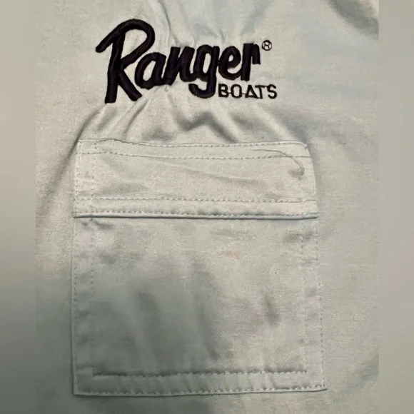 Vintage Light Blue Ranger Boats Collared T-Shirt/Shop Uniform, Large, Super Soft - Picture 3 of 15